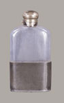 ANTIQUE GLASS HIP FLASK 